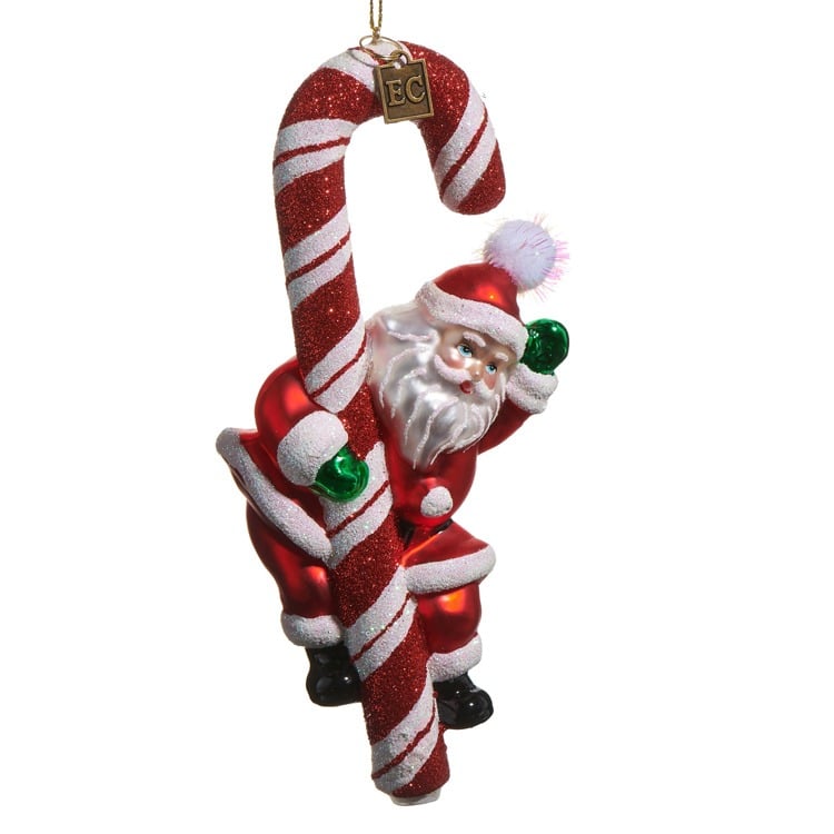 Santa Candy Cane Orn